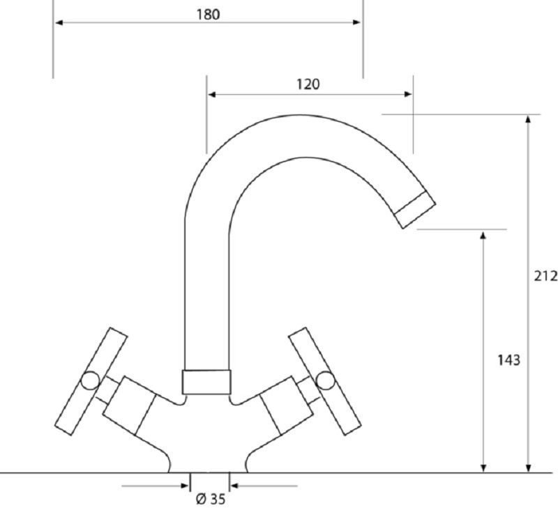 Plieger Cross Wastafelkraan - Afbeelding 2