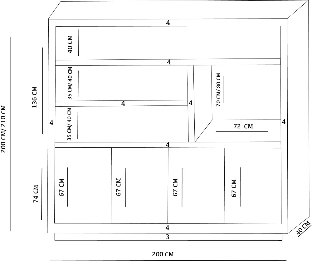 Eiken kast Carina - Afbeelding 9