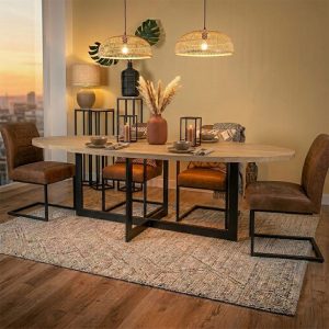Eiken ovale tafel Jort