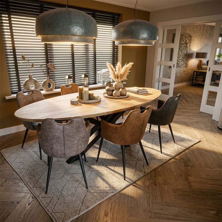 Eiken ovale tafel Sharon