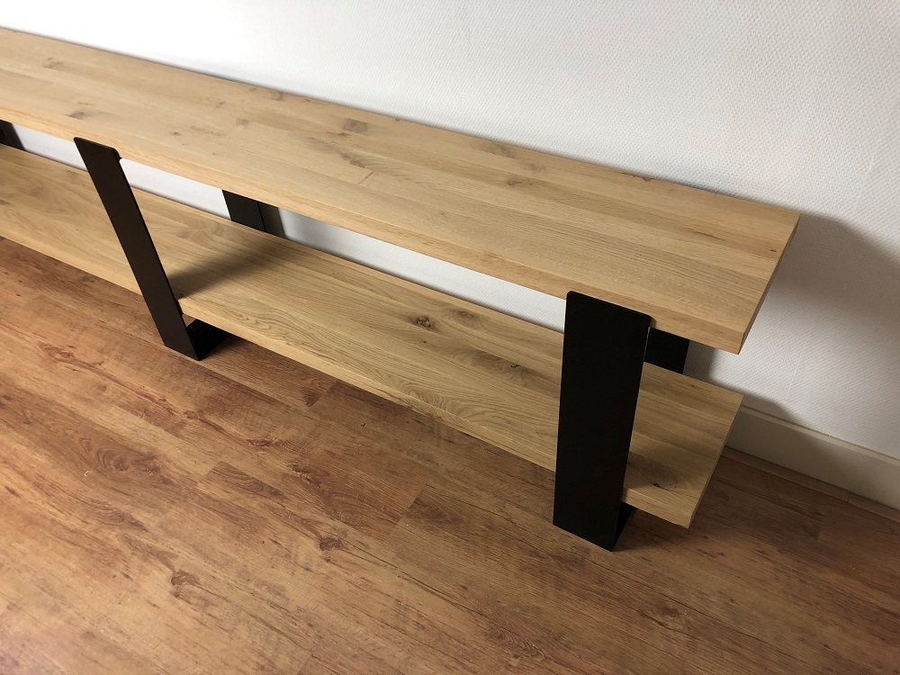 Eiken Sidetable Vuur - Afbeelding 5