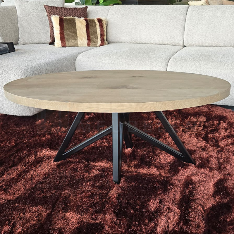 Eiken ovale Salontafel Andrea - Afbeelding 3