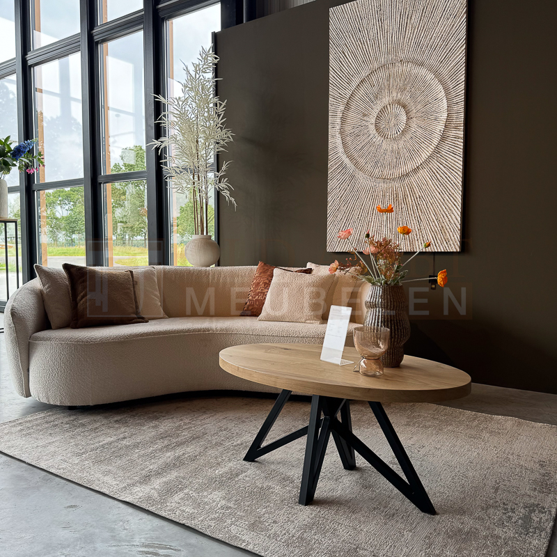 Eiken ovale Salontafel Andrea - Afbeelding 5