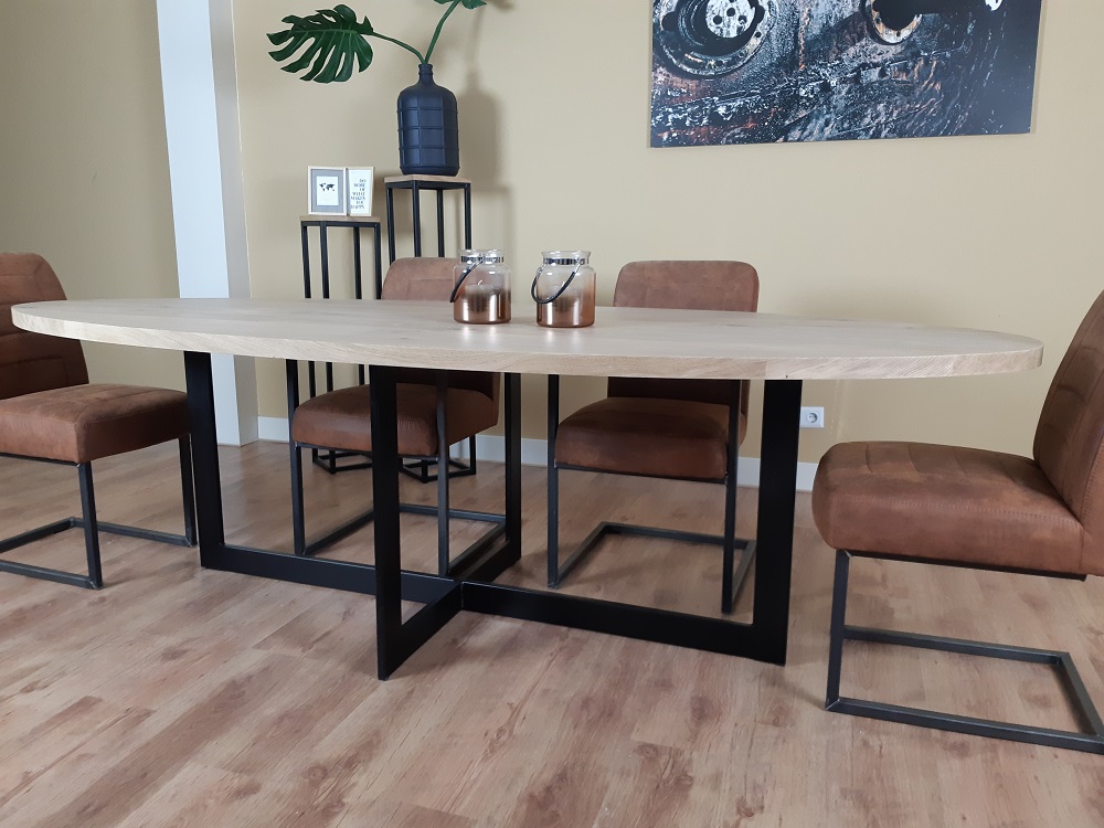 Eiken ovale tafel Jort - Afbeelding 3