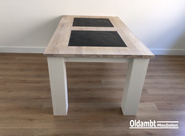 Eiken tafel Levi met 3 stenen - Afbeelding 6