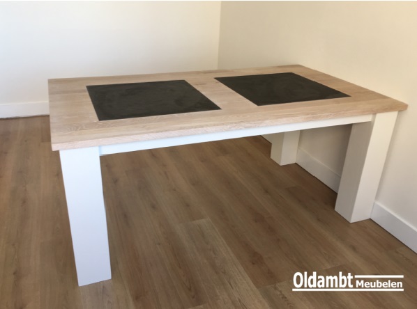 Eiken tafel Levi met 3 stenen - Afbeelding 8