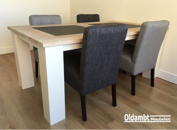 Eiken tafel Levi met 3 stenen - Afbeelding 10