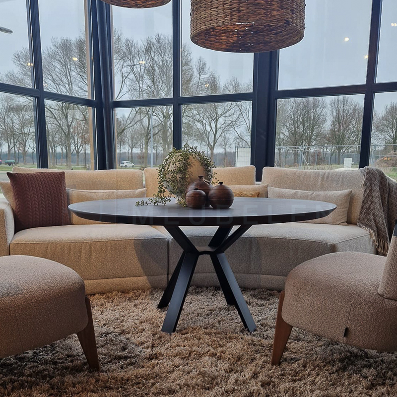 Eiken ronde Lowdining tafel - Afbeelding 4