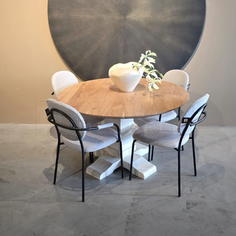 Eiken ronde tafel Remy - Afbeelding 4
