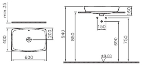 Vitra Metropole opbouwwastafel - Afbeelding 3