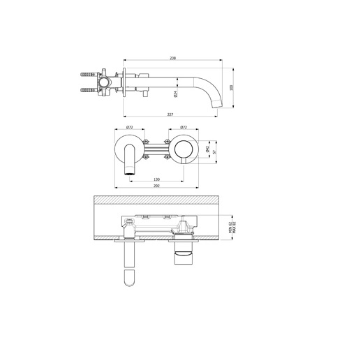 Wandkraan Plieger Napoli met 23.8 cm uitloop - Afbeelding 5