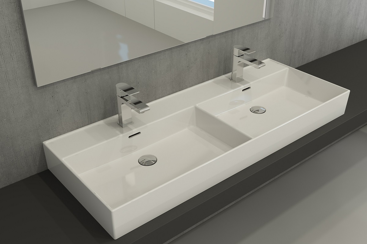 Plieger Kansas dubbele wastafel met kraangaten - Afbeelding 4