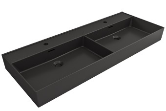 Plieger Kansas dubbele wastafel met kraangaten - Afbeelding 2