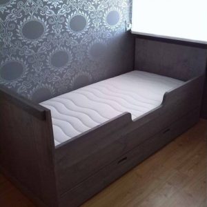 Steigerhouten Bed Nikolas met Ladenbak