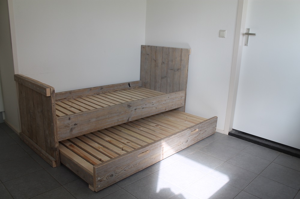 Steigerhouten Bed Nikolas met Extra Bed - Afbeelding 2