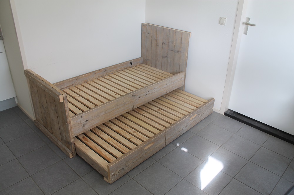 Steigerhouten Bed Nikolas met Extra Bed - Afbeelding 3