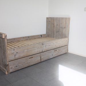 Steigerhouten Bed Nikolas Oud Ladenbak