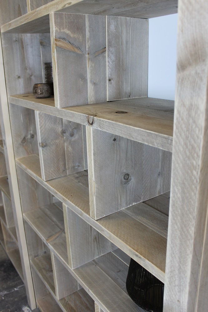 Steigerhouten Boekenkast Elroy - Afbeelding 6