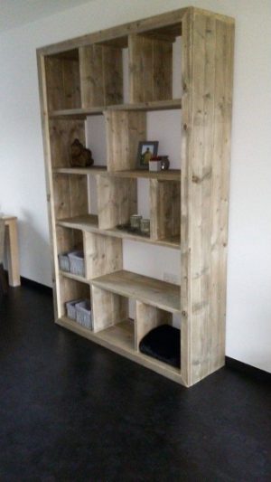 Steigerhouten Boekenkast Kubus
