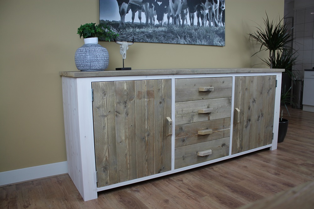 Steigerhouten Dressoirkast Roos - Afbeelding 2