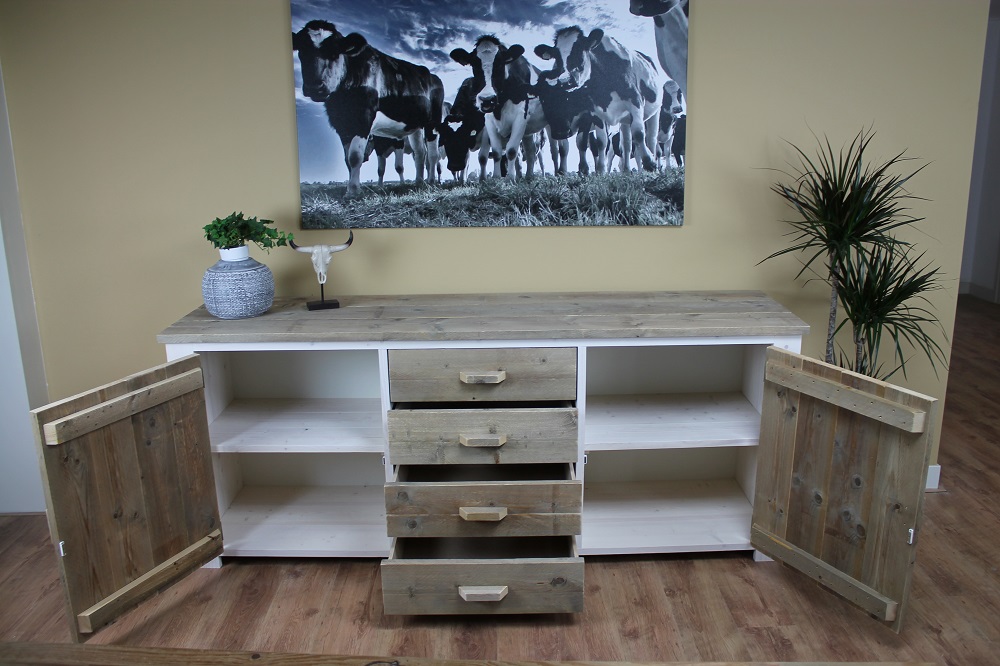 Steigerhouten Dressoirkast Roos - Afbeelding 3