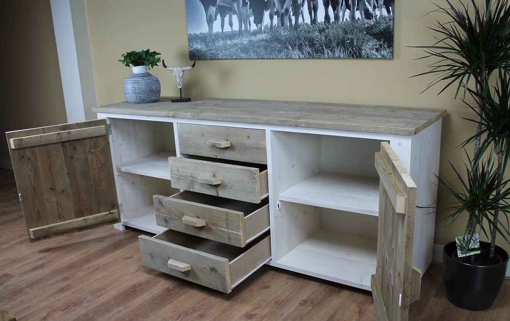 Steigerhouten Dressoirkast Roos - Afbeelding 4