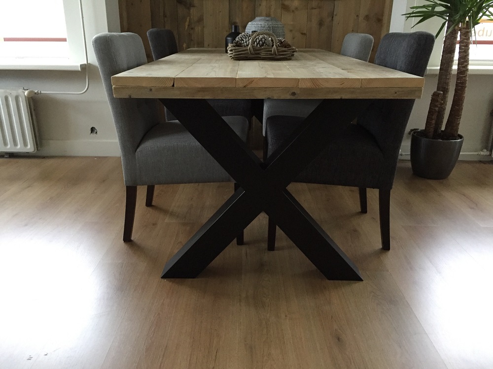 Steigerhouten tafel Alderik - Afbeelding 4