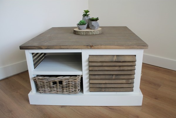 Steigerhouten Salontafel Charlotte Zand - Afbeelding 2