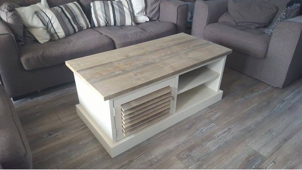 Steigerhouten Salontafel Henriette Oud - Afbeelding 2