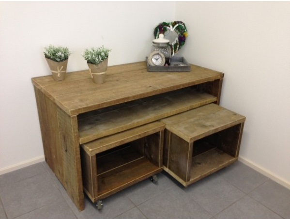 Steigerhouten TV Meubel Milano - Afbeelding 4