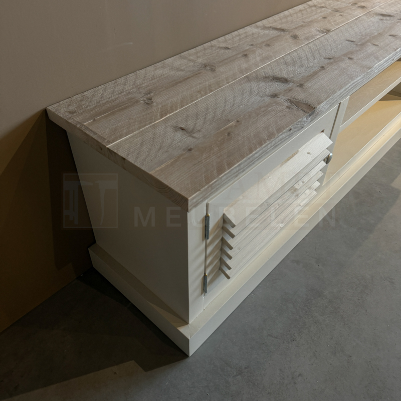 Steigerhouten TV Meubel Tess Wit - Afbeelding 9