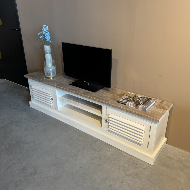 Steigerhouten TV Meubel Tess Wit - Afbeelding 3