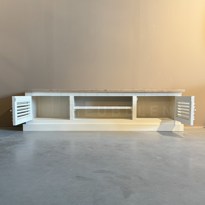Steigerhouten TV Meubel Tess Wit - Afbeelding 5