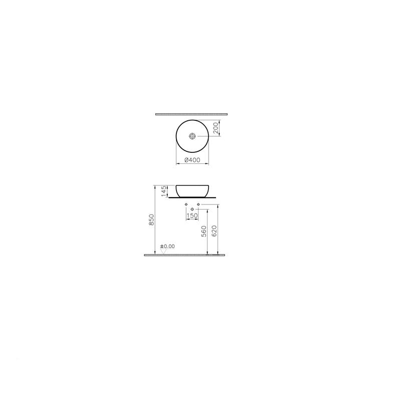 Vitra Outline opbouw wastafel Rond - Afbeelding 5