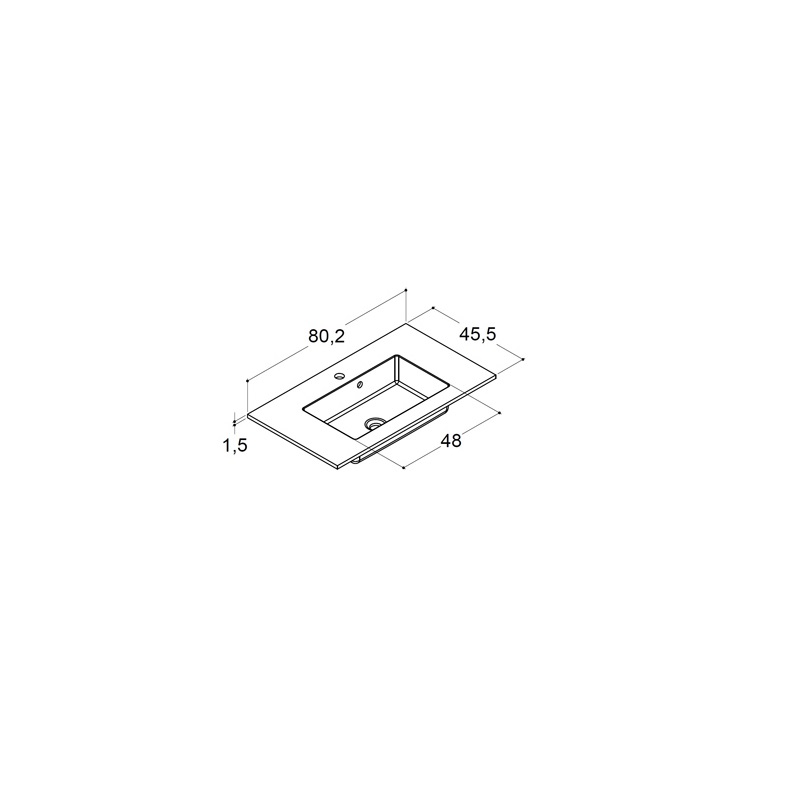 Dansani Minore wastafel solid surface met kraangat - Afbeelding 3