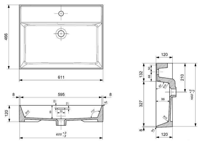 Plieger Kansas wastafel met 1 kraangat - Afbeelding 3