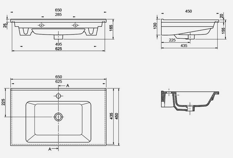 Wastafel Plieger S-Presso keramisch - Afbeelding 2